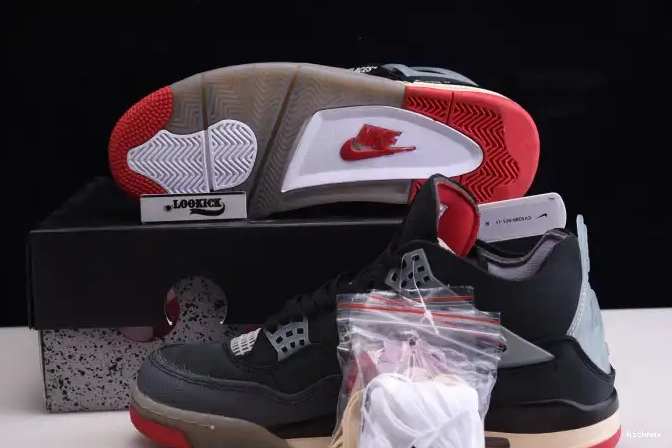 Rep White 4 Air Jordan x CV9388-001 Bred Retro Off 0418